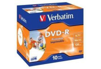 Verbatim DVD-R Printable 16X Speed 4.7GB 10 Pack